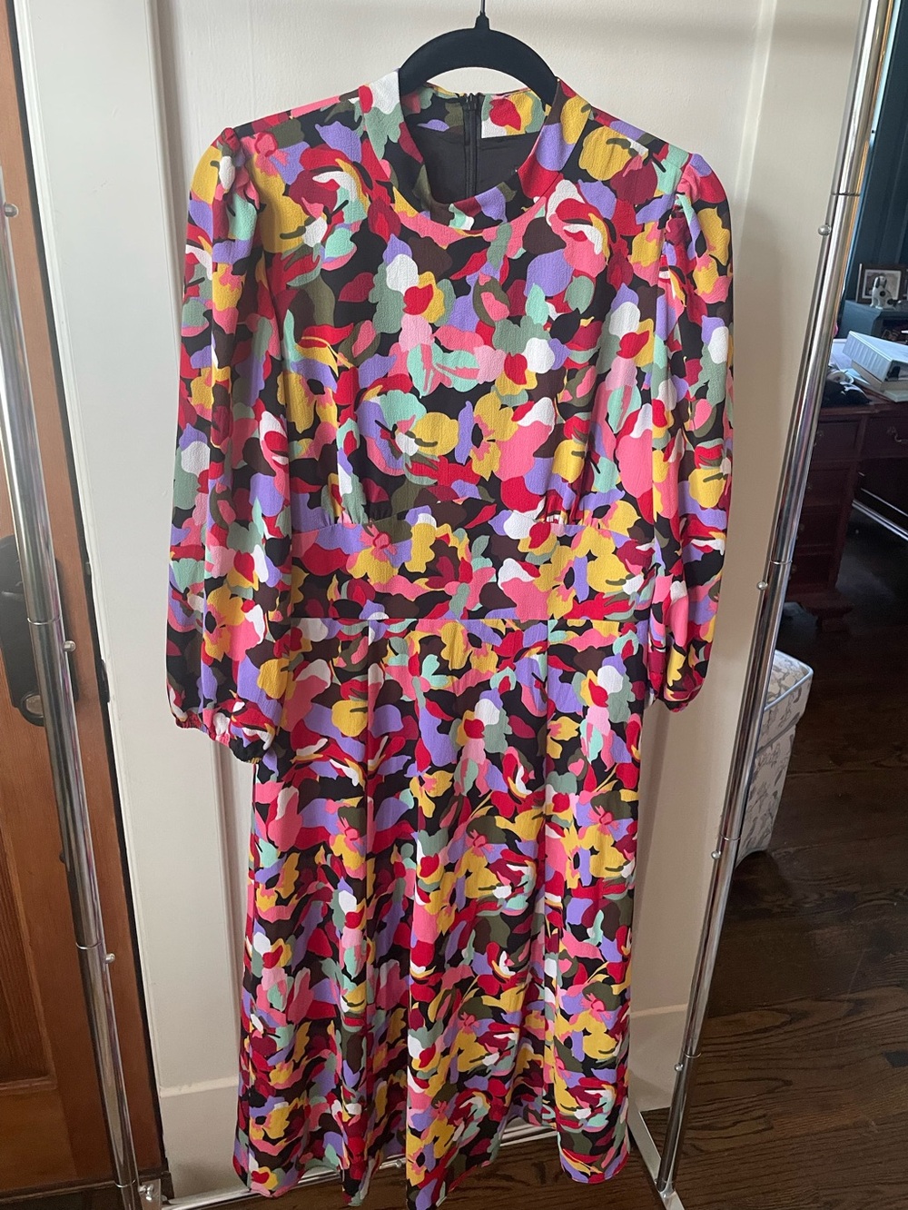 Maggy London Vibrant Abstract Floral Midi Dress - Multicolor